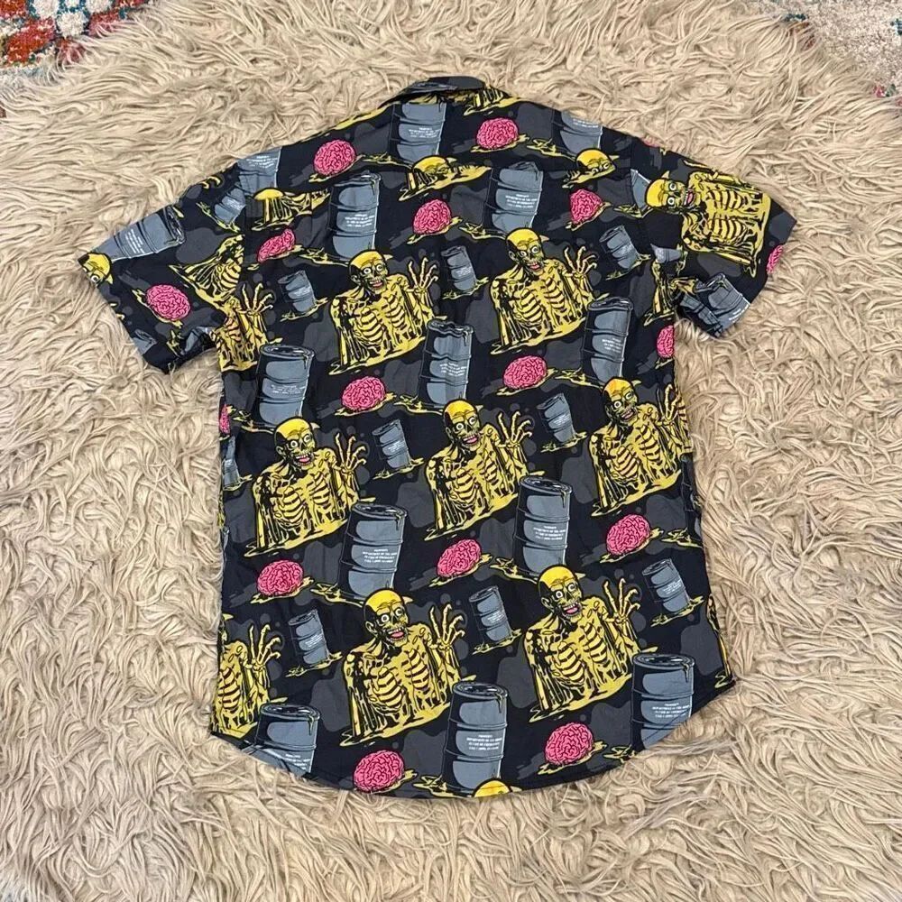 Halloween Creepy Co Mens Small Tarman Spooky Halloween Button Up Shirt - Picture 7 of 8